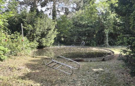 Pool im Garten Arbeit im Haus